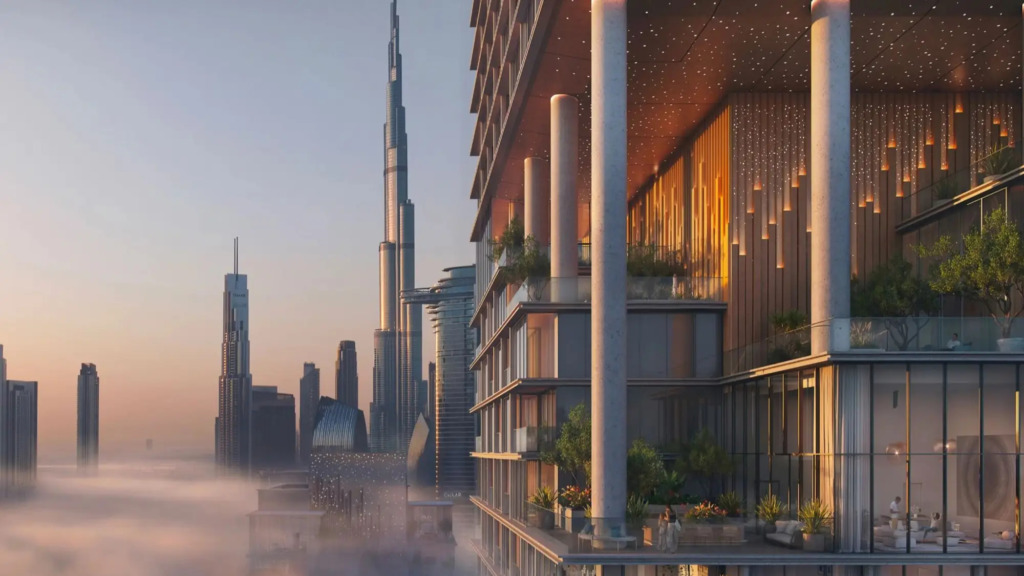 The booming Dubai real estate market, showcased by its illuminated modern skyscrapers, a leader in global property investment.
