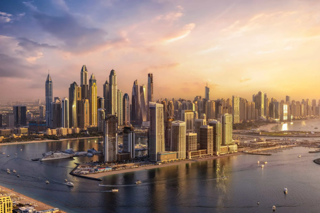 Dubai skyline with luxury residential towers — Dubai property market Q1 2026 record sales
